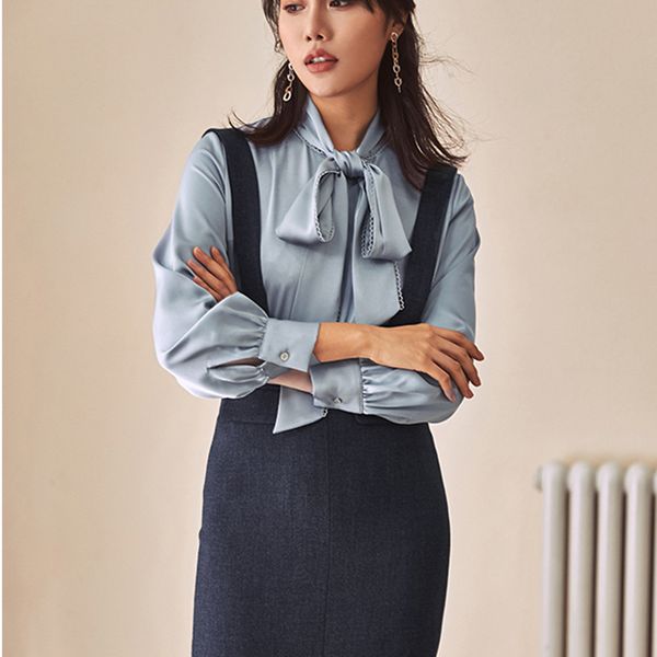 Commuter professional suspender dress womens spring new style blue slim fit hip mid-length skirt
Commuter professional suspender dress womens spring new style blue slim fit hip mid-length skirt