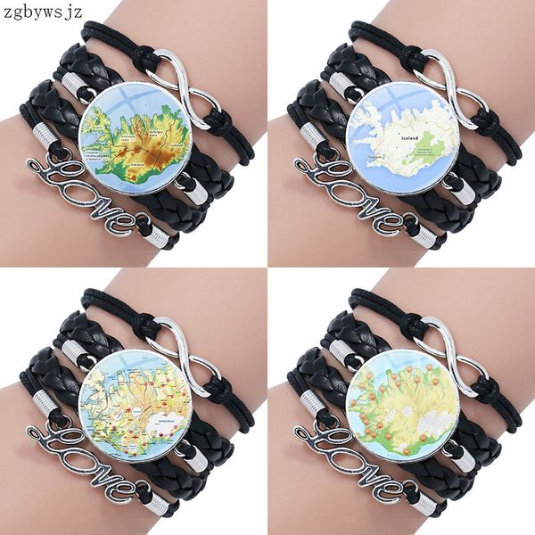 iceland map jewelry with glass cabochon multilayer black leather bracelet bangle for women wedding, Golden;silver
iceland map jewelry with glass cabochon multilayer black leather bracelet bangle for women wedding, Golden;silver