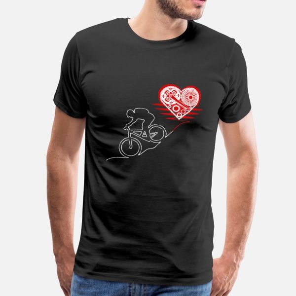 heartbeat cool bike motif mountain bike sport t shirt men fit cotton size s-3xl homme fit new style summer style cool shirt
