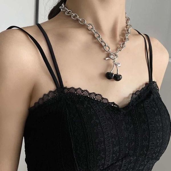 streetwear punk black cherry pendant clavicle chain choker necklace titanium steel ot buckle fruit necklace for women gift, Silver
streetwear punk black cherry pendant clavicle chain choker necklace titanium steel ot buckle fruit necklace for women gift, Silver