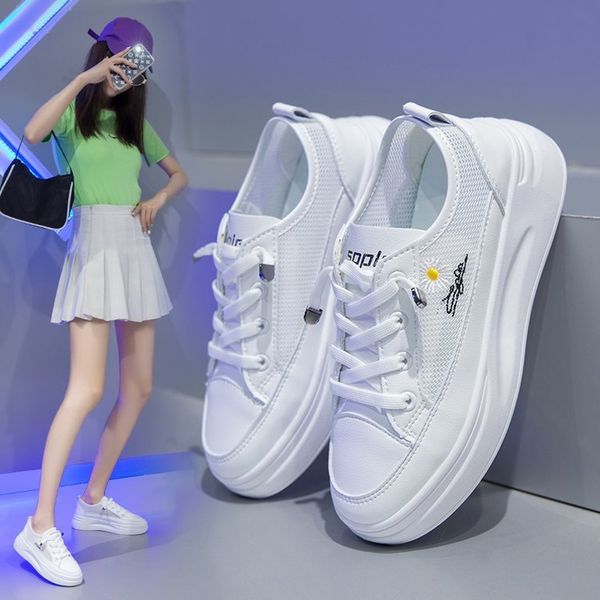 net surface increased permeability small white thick bottom sandals single shoes, leisure sports shoes female a pedal, Black
net surface increased permeability small white thick bottom sandals single shoes, leisure sports shoes female a pedal, Black