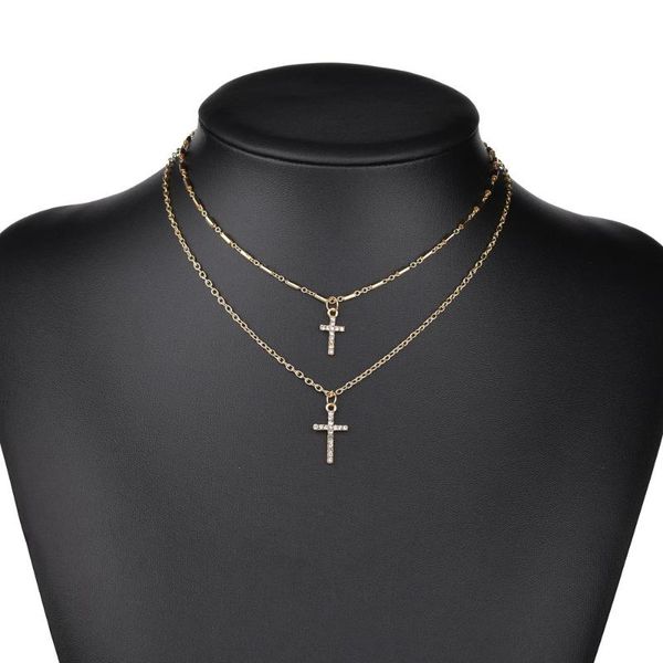 fashion accessories religious series popular jewelry simple double-layer cross pendant necklace female clavicle chain, Silver
fashion accessories religious series popular jewelry simple double-layer cross pendant necklace female clavicle chain, Silver