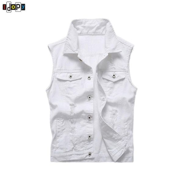 men's vests simple trend solid color slim fit mens denim vest vintage white comfortable sleeveless casual jackets with holes for men, Black;white
men's vests simple trend solid color slim fit mens denim vest vintage white comfortable sleeveless casual jackets with holes for men, Black;white