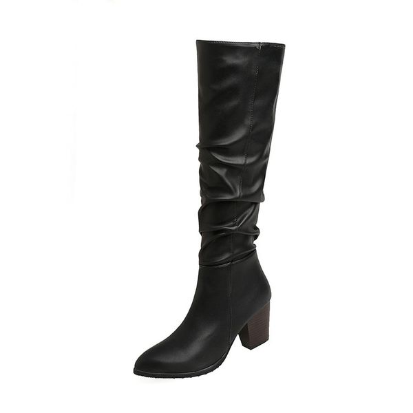 boots pleated warm long winter tight high woman women knee thick heels party shoes size 41 42 43, Black
boots pleated warm long winter tight high woman women knee thick heels party shoes size 41 42 43, Black