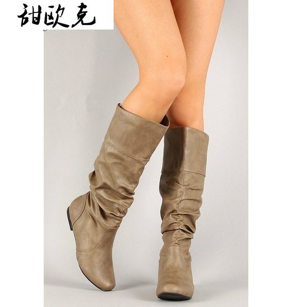 2020 new winter women's boots women's fashion flat-heel pu high-snow boots round toe mid-calf warm zapatos de mujer, Black
2020 new winter women's boots women's fashion flat-heel pu high-snow boots round toe mid-calf warm zapatos de mujer, Black