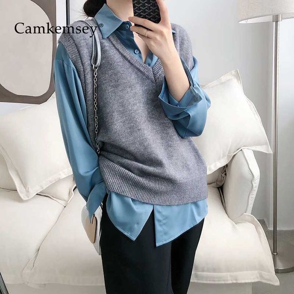 women's vests camkemsey korean solid basic knitted sweaters vest for women 2021 leisure v-neck autumn classic sleeveless pullovers, Black;white
women's vests camkemsey korean solid basic knitted sweaters vest for women 2021 leisure v-neck autumn classic sleeveless pullovers, Black;white