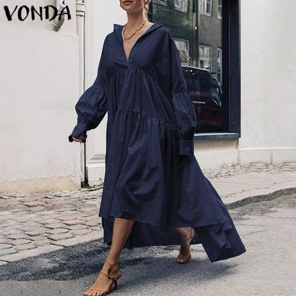 2020 vonda autumn asymmetrical dress women's sundress plus size casual loose long vestidos female long sleeve tunic robe femme, Black;gray
2020 vonda autumn asymmetrical dress women's sundress plus size casual loose long vestidos female long sleeve tunic robe femme, Black;gray