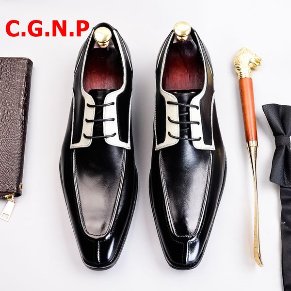 dress shoes c.g.n.p luxury mens genuine leather contrast color men lace-up suits man handmade formal, Black
dress shoes c.g.n.p luxury mens genuine leather contrast color men lace-up suits man handmade formal, Black