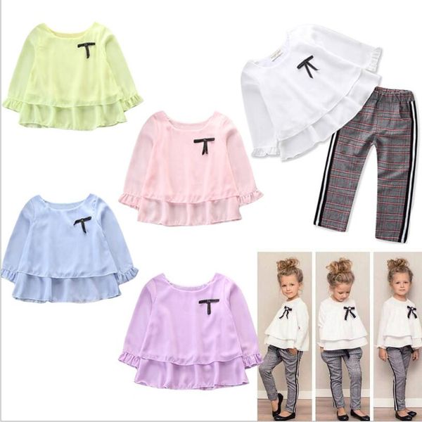 spring autumn girls coat set for cildren 2-6y clothing kids long sleeve bowknot o-neck + plaid pants 2pcs suit kg-36, White
spring autumn girls coat set for cildren 2-6y clothing kids long sleeve bowknot o-neck + plaid pants 2pcs suit kg-36, White