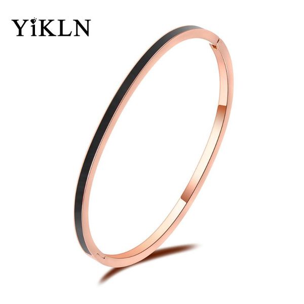 yikln simple stainless steel cuff bangles chain & link bracelets 3 colors lovers jewelry for women valentine's day gift yb18072, Black
yikln simple stainless steel cuff bangles chain & link bracelets 3 colors lovers jewelry for women valentine's day gift yb18072, Black