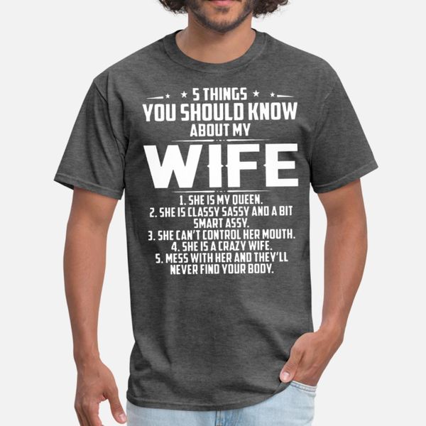 5 things u should know about my wife t shirt men character 100% cotton o-neck formal sunlight building spring autumn outfit shirt
5 things u should know about my wife t shirt men character 100% cotton o-neck formal sunlight building spring autumn outfit shirt