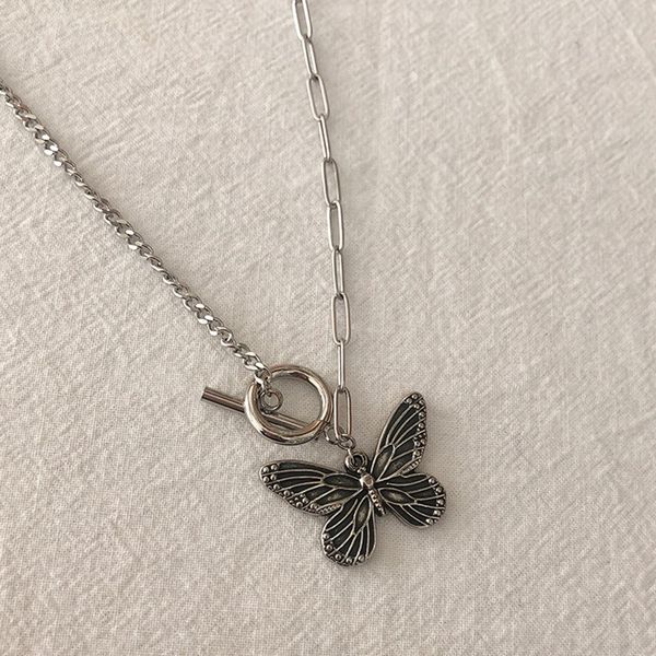 vintage silver butterfly charm necklace for women new fashion stainless steel hip hop jewelry ot lock animal pendant collar choker necklaces
vintage silver butterfly charm necklace for women new fashion stainless steel hip hop jewelry ot lock animal pendant collar choker necklaces