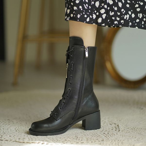 2020 spring and autumn new breathable boots women's leather all-match lace-up handsome fashion single boots x422, Black
2020 spring and autumn new breathable boots women's leather all-match lace-up handsome fashion single boots x422, Black