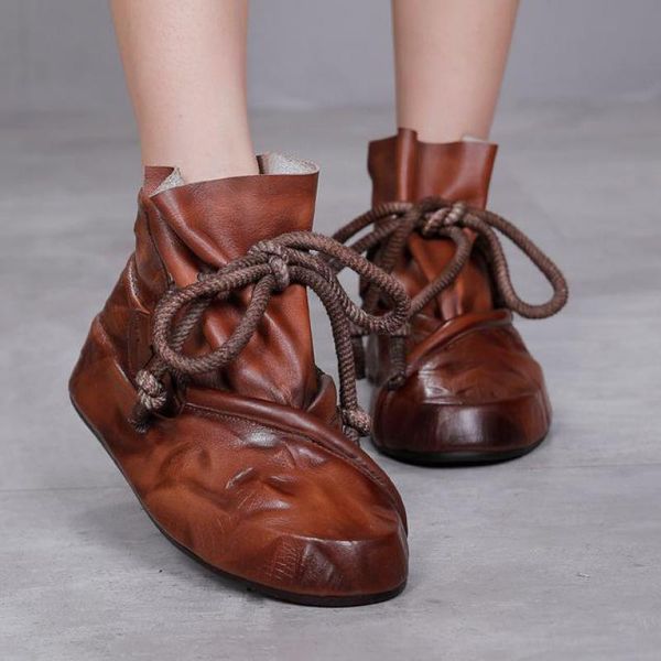 johnature genuine leather ankle women boots lace-up round toe women shoes pleated flat with 2020 new retro casual platform boots, Black
johnature genuine leather ankle women boots lace-up round toe women shoes pleated flat with 2020 new retro casual platform boots, Black