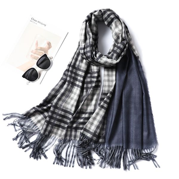 brand designer cashmere scarf women winter neck warm scarves two-sided tassels blanket solid plaid thick shawls wraps, Blue;gray
brand designer cashmere scarf women winter neck warm scarves two-sided tassels blanket solid plaid thick shawls wraps, Blue;gray