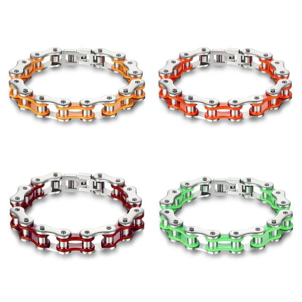 link, chain stainless steel men women color motor bicycle chains bracelet cuff wristbands punk motorcycle male brace lace bangle, Black
link, chain stainless steel men women color motor bicycle chains bracelet cuff wristbands punk motorcycle male brace lace bangle, Black