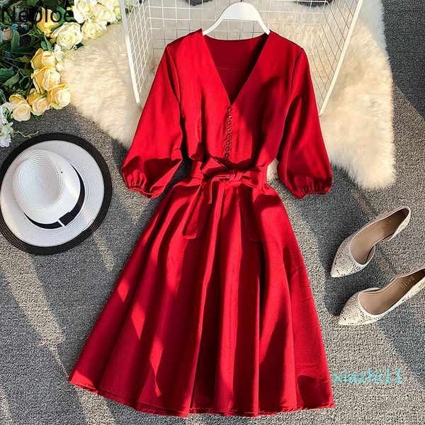 neploe spring summer 2020 women dress solid v-neck three quarter sleeve vestidos chic sashes high waist knee-length robe, Black;gray
neploe spring summer 2020 women dress solid v-neck three quarter sleeve vestidos chic sashes high waist knee-length robe, Black;gray