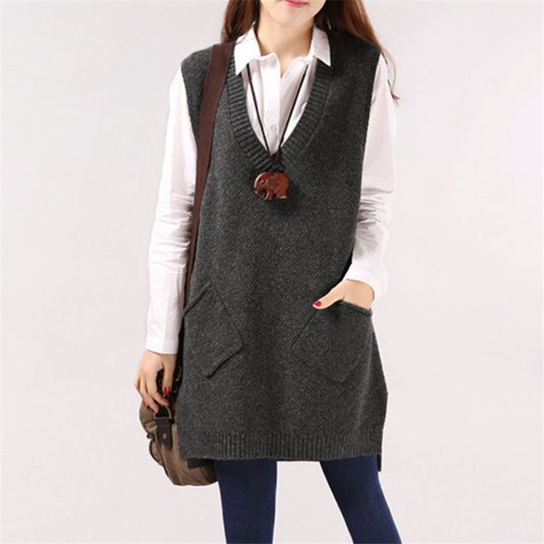 women's vests winter asymmetry v-neck knitted vest casual pocket spring sleeveless jacket ladies pullover korean loose female sweater, Black;white
women's vests winter asymmetry v-neck knitted vest casual pocket spring sleeveless jacket ladies pullover korean loose female sweater, Black;white