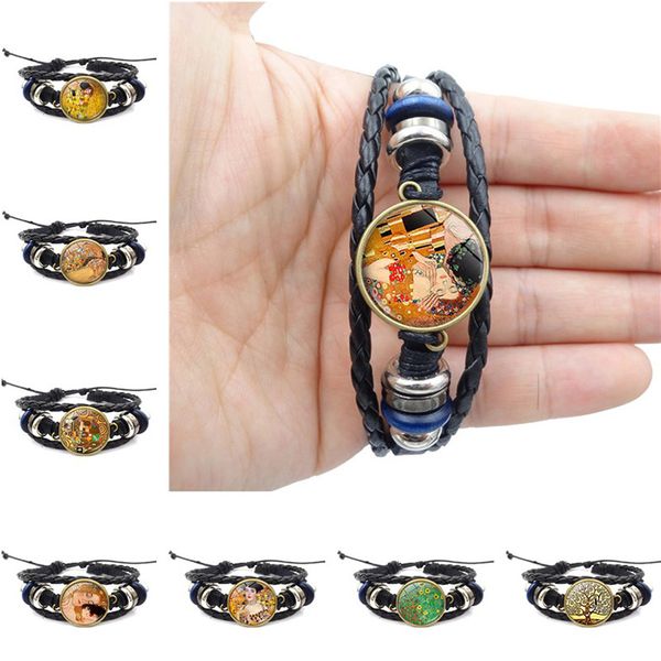 charm bracelets gustav klimt the kiss bracelet handmade glass dome art jewelry diy leather braided for women lovers gifts, Golden;silver
charm bracelets gustav klimt the kiss bracelet handmade glass dome art jewelry diy leather braided for women lovers gifts, Golden;silver