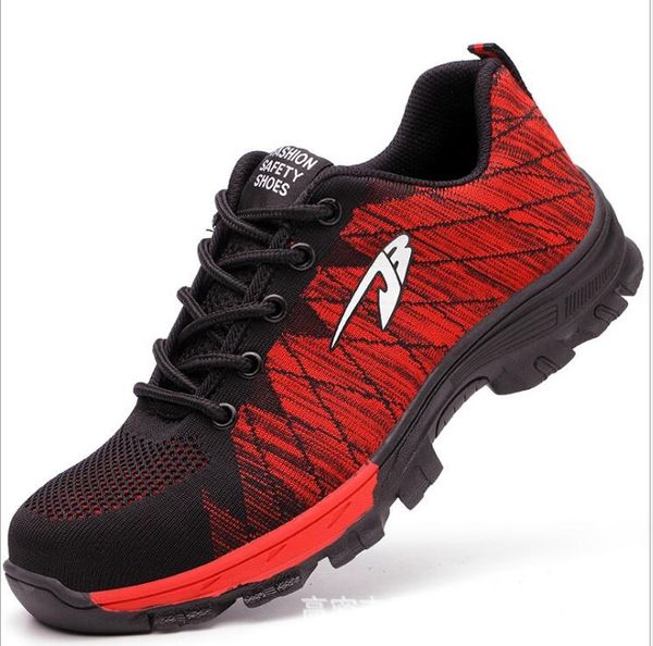 men's breathable safety shoes, sports smash-proof and puncture-proof safety shoes, Black