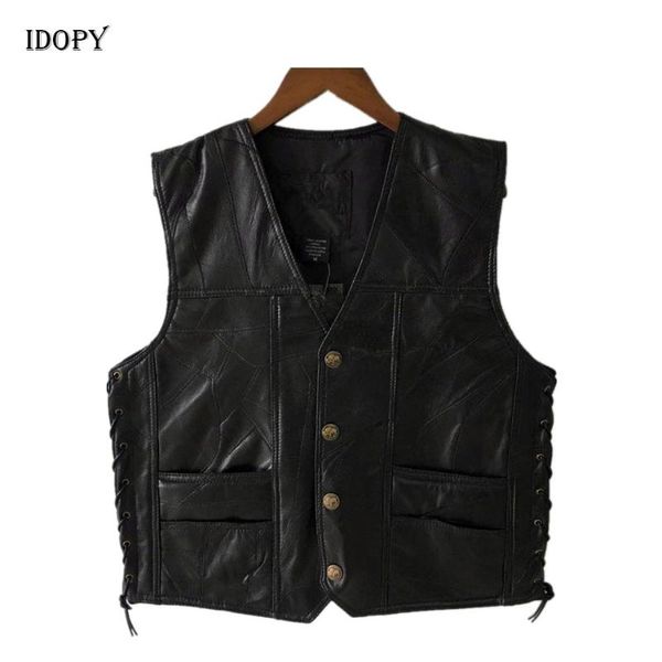 idopy faux leather vest men's black waistcoat male biker punk genuine leather motorcycle lace up sleeveless jacket for men, Black;white
idopy faux leather vest men's black waistcoat male biker punk genuine leather motorcycle lace up sleeveless jacket for men, Black;white