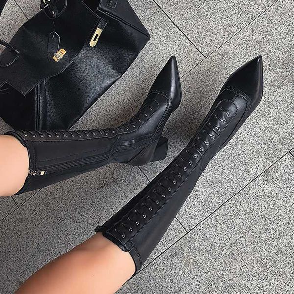 100% genuine leather women knee high boots chunky heels winter dancing party shoes woman euro style female long boots, Black
100% genuine leather women knee high boots chunky heels winter dancing party shoes woman euro style female long boots, Black