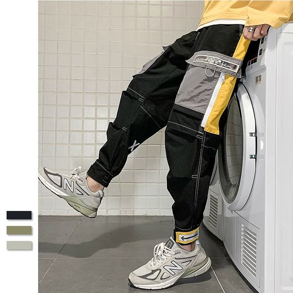 men's pants street wear cargo men casual loose safari style many pockets pencil streetwear outdoor long with belt youth, Black 
men's pants street wear cargo men casual loose safari style many pockets pencil streetwear outdoor long with belt youth, Black