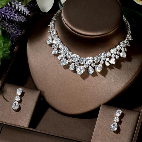 hibride new wedding costume accessories heart shape cubic zircon crystal bridal earrings and necklace jewelry set n-1449, Silver
hibride new wedding costume accessories heart shape cubic zircon crystal bridal earrings and necklace jewelry set n-1449, Silver