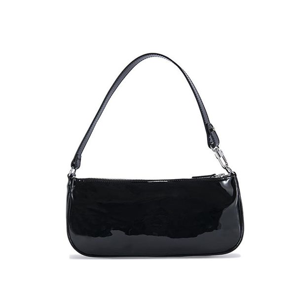 niche designer bag new rachel bag patent leather shoulder glossy soft leather baguette
