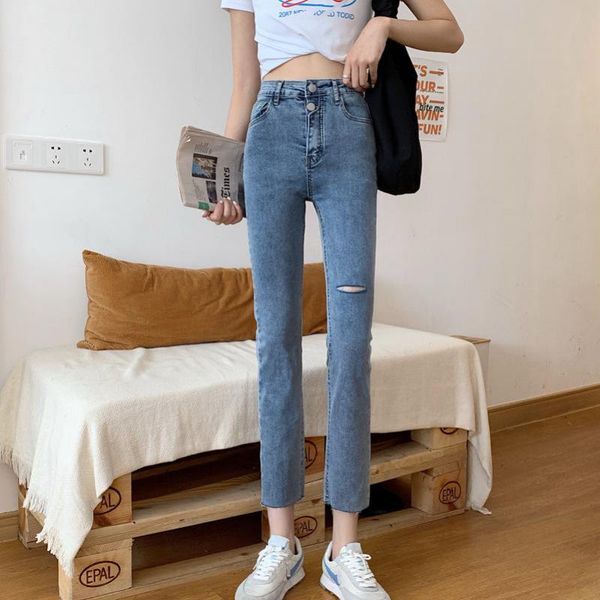 2020 summer new women simple blue high waist ripped jeans slim-fit edge all-match cropped trousers fashion ing
2020 summer new women simple blue high waist ripped jeans slim-fit edge all-match cropped trousers fashion ing