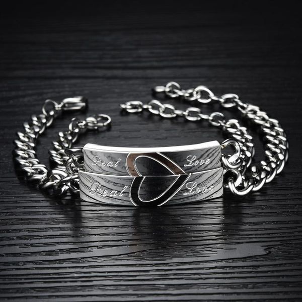women's jewelry heart shape lovers bracelet stainless steel charm bracelets women men gifts couples link chain armband, Black
women's jewelry heart shape lovers bracelet stainless steel charm bracelets women men gifts couples link chain armband, Black