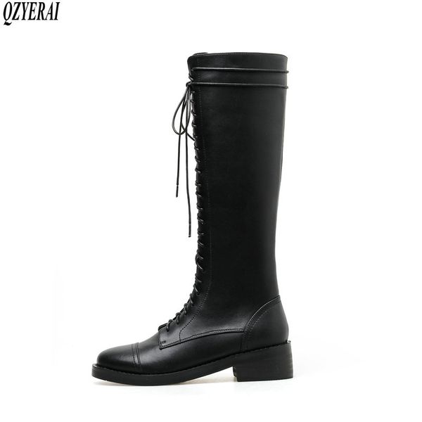 qzyerai knee boots autumn and winter genuine leather female boots women's black head layer cowhide women shoes size 34-40
qzyerai knee boots autumn and winter genuine leather female boots women's black head layer cowhide women shoes size 34-40