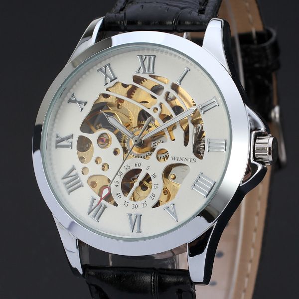 50pcs/lot winner-d85 super winner mechanical watch good quality round dial color dial hollow out leather watch casual, Slivery;brown
50pcs/lot winner-d85 super winner mechanical watch good quality round dial color dial hollow out leather watch casual, Slivery;brown