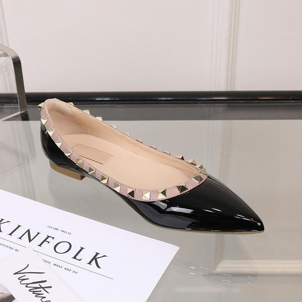 various colors versatile europe and america new pattern rivet pointed genuine leather women flat sole shoes superstar loafers walking shoes, Black
various colors versatile europe and america new pattern rivet pointed genuine leather women flat sole shoes superstar loafers walking shoes, Black
