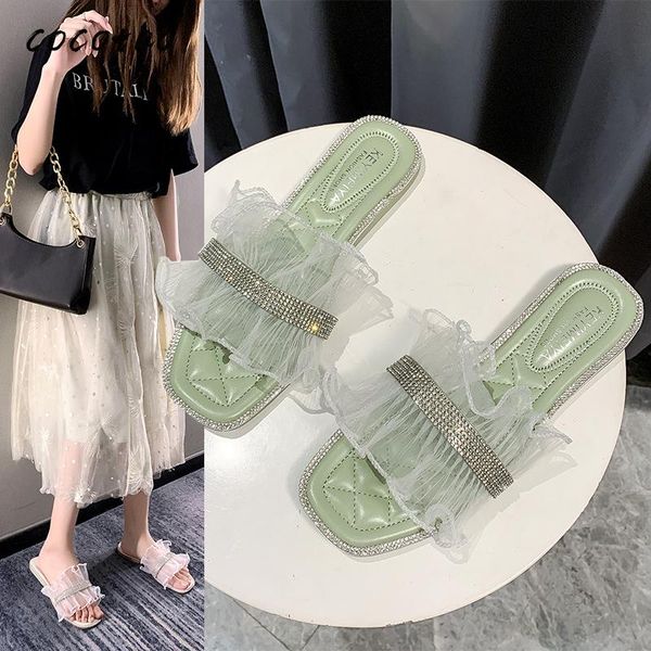 fashion rhinestone lace slippers women 2020 summer new fashion cute lotus leaf soft bottom comfortable slippers, Black
fashion rhinestone lace slippers women 2020 summer new fashion cute lotus leaf soft bottom comfortable slippers, Black