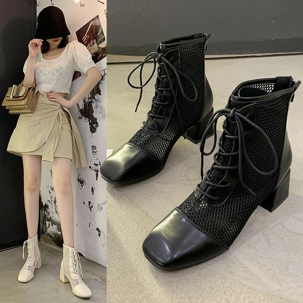 2020 summer new hollow sandals female thin section with breathable fashion wild mesh gauze sandals retro boots x090, Black
2020 summer new hollow sandals female thin section with breathable fashion wild mesh gauze sandals retro boots x090, Black