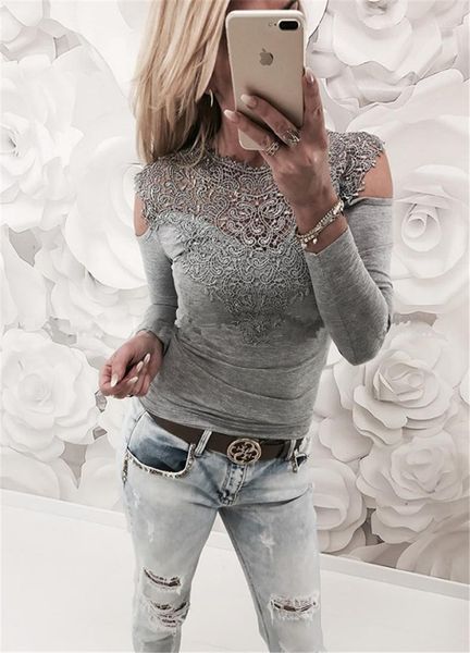 designer tshirts dew shoulder hollow out long sleeve womens tees casual females clothing lace panelled womens, White
designer tshirts dew shoulder hollow out long sleeve womens tees casual females clothing lace panelled womens, White