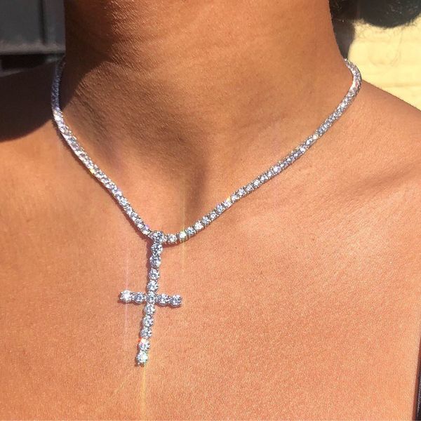 luxury crystal cross pendant necklace for women bridal punk full rhinestone chain choker necklace female jewelry, Silver
luxury crystal cross pendant necklace for women bridal punk full rhinestone chain choker necklace female jewelry, Silver