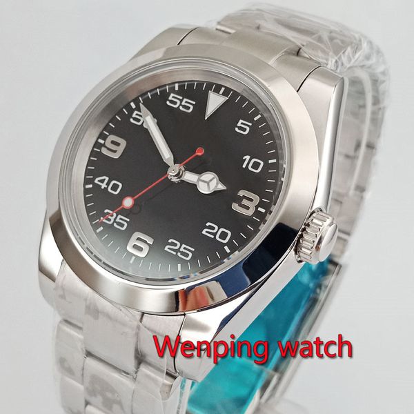 40mm bliger sterile black dial luminous solid case sapphire glass automatic mens watch w2777, Slivery;brown
40mm bliger sterile black dial luminous solid case sapphire glass automatic mens watch w2777, Slivery;brown