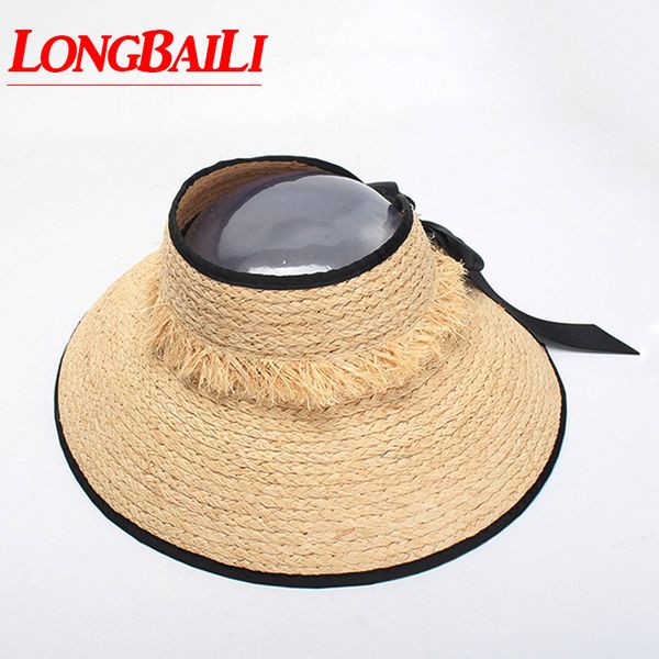 wide brim hats summer raffia visor for women straw sun beach caps swds007, Blue;gray
wide brim hats summer raffia visor for women straw sun beach caps swds007, Blue;gray