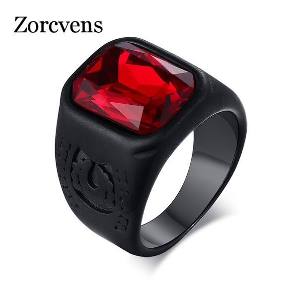 cluster rings zorcvens punk men red stone ring black stainless steel anillo masculino alliance with infinity stones male accessory, Golden;silver
cluster rings zorcvens punk men red stone ring black stainless steel anillo masculino alliance with infinity stones male accessory, Golden;silver