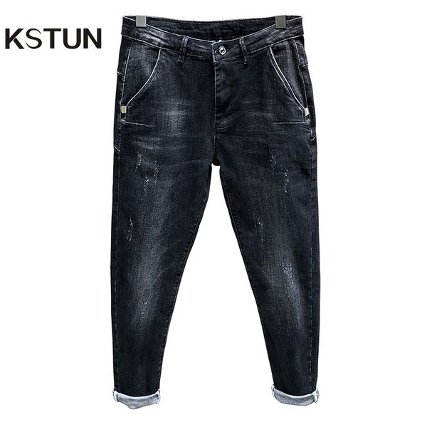 kstun men jeans koran style denim stretch harem pants dad jean dark gray spring and autumn men's trousers fashion jeans hombre, Blue 
kstun men jeans koran style denim stretch harem pants dad jean dark gray spring and autumn men's trousers fashion jeans hombre, Blue