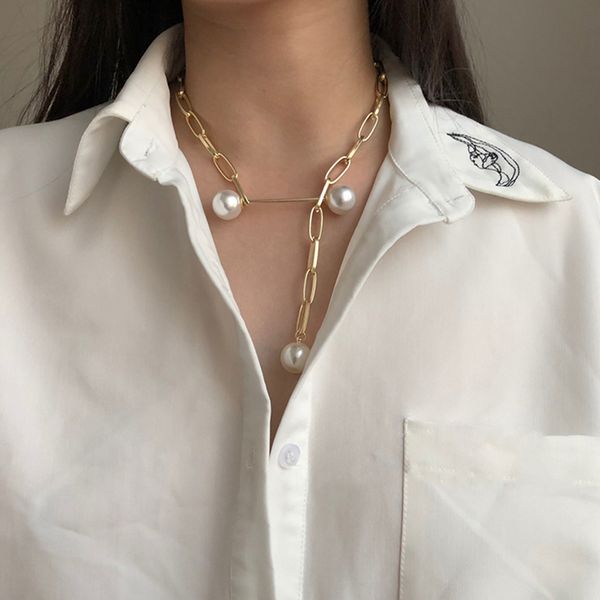 peri'sbox thick chunky chain pearl necklace faux big round pearl necklaces for women industry style statement necklace 2020 new, Silver
peri'sbox thick chunky chain pearl necklace faux big round pearl necklaces for women industry style statement necklace 2020 new, Silver
