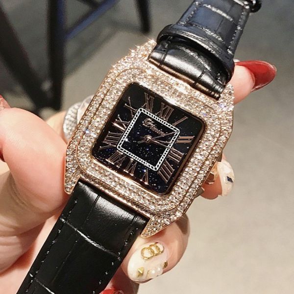 luxury full diamond square bracelet watches women fashion leather strap rhinestone quartz watch new elegant female clock, Slivery;brown
luxury full diamond square bracelet watches women fashion leather strap rhinestone quartz watch new elegant female clock, Slivery;brown
