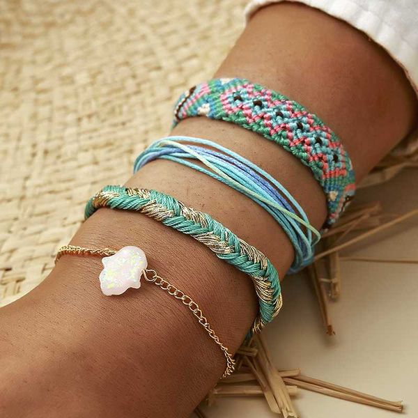 huatang boho fatima hand woven rope chains bracelet set for women multilayer handmade adjustable bracelets female ethnic jewelry, Golden;silver
huatang boho fatima hand woven rope chains bracelet set for women multilayer handmade adjustable bracelets female ethnic jewelry, Golden;silver