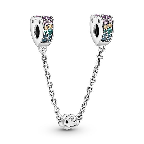 925 sterling silver rainbow pave hearts & cloud safety chain charms multi-colour arcs of love bead fit pandora bracelet for diy jewelry make, Black
925 sterling silver rainbow pave hearts & cloud safety chain charms multi-colour arcs of love bead fit pandora bracelet for diy jewelry make, Black
