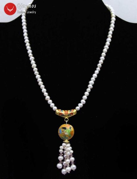 qingmos natural pearl necklace for women with 5-6mm white round pearl & 18mm pink cloisonne pendant necklace fine jewelry 18, Silver
qingmos natural pearl necklace for women with 5-6mm white round pearl & 18mm pink cloisonne pendant necklace fine jewelry 18, Silver