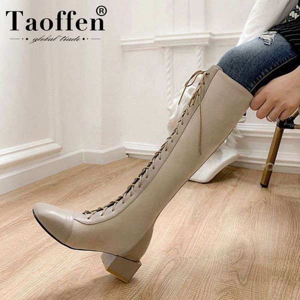 taoffen lady knee high boots cross strap square toe chunky heels office shoes woman motorcycle boots footwear size 32-42, Black
taoffen lady knee high boots cross strap square toe chunky heels office shoes woman motorcycle boots footwear size 32-42, Black