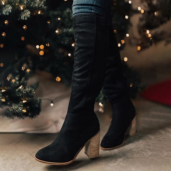 loozykit 2020 women over the knee high boots hoof heels winter shoes pointed toe elastic fabric women boots size 35-43, Black
loozykit 2020 women over the knee high boots hoof heels winter shoes pointed toe elastic fabric women boots size 35-43, Black