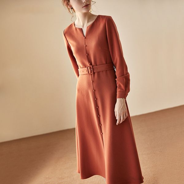 french-style waist-tight lady 2019 autumn big skirt dress and winter new elegant brick-red slim-fit elegant large swing dress loosv, Black;gray
french-style waist-tight lady 2019 autumn big skirt dress and winter new elegant brick-red slim-fit elegant large swing dress loosv, Black;gray